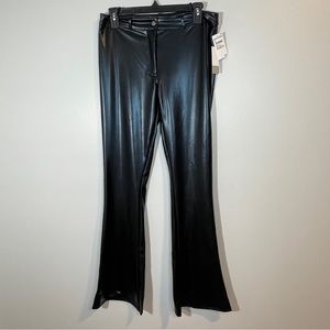 BP Black Lustre Stretch Pants Leather look. Slight Flare M